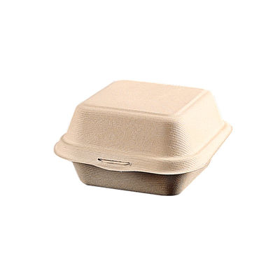Εμπορευματοκιβώτια βιοδιασπάσιμο Micwavable τροφίμων κιβωτίων Clamshell βαγάσσης σχήματος πολτού