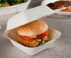 Βιοδιασπάσιμο Burger χαρτιού πολτού ζαχαροκάλαμων κιβώτιο με το συνδεδεμένο καπάκι