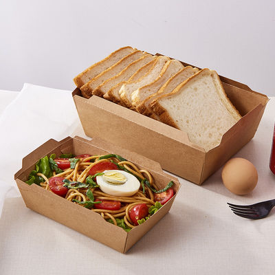 Κιβώτιο συσκευασίας τροφίμων εγγράφου της Kraft με το σαφές καπάκι της PET για τη σαλάτα, αρτοποιείο